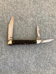 Antique J.A. HENCKELS "TWINS", Stag Handles, SABER-CUT!! Master Blade, True Whittler Pocket Knife