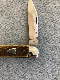 Antique J.A. HENCKELS "TWINS", Stag Handles, SABER-CUT!! Master Blade, True Whittler Pocket Knife