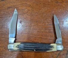 4" Queen #66 USA Muskrat Knife, Genuine Winterbottom Bone