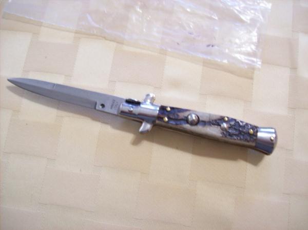 Italian 7 Inch Picklock Dolphin Maniago, Italy Gen. Fat Stag/Antler UNUSED Beauty!