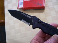 Ontario Knife Co. Rare Automatic SF-3 Strike Fighter-Tanto Black-Serrated 154CM UNUSED W/Box