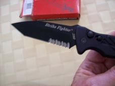 Ontario Knife Co. Rare Automatic SF-3 Strike Fighter-Tanto Black-Serrated 154CM UNUSED W/Box