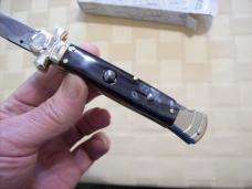 A. G. A. Campolin Maniago, Italy Maltese Cross Bayonet 9 Incher Lockback W/Brazilian Horn UNUSED!