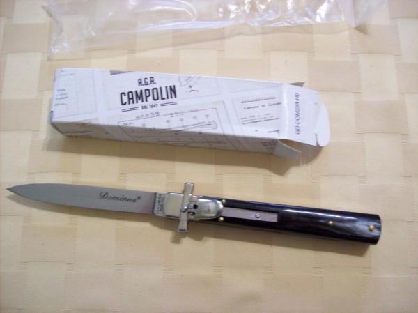 A.G.A. Campolin Italian 9" Dominus Brazilian Horn  Swedgey Blade # GO-DOM23A-HB UNUSED W/Orig. Box