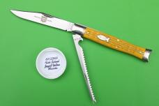 Great Eastern Cutlery 631226SS Fish Knife - Fish School Jigged Yellow Micarta