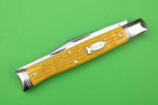 Great Eastern Cutlery 631226SS Fish Knife - Fish School Jigged Yellow Micarta