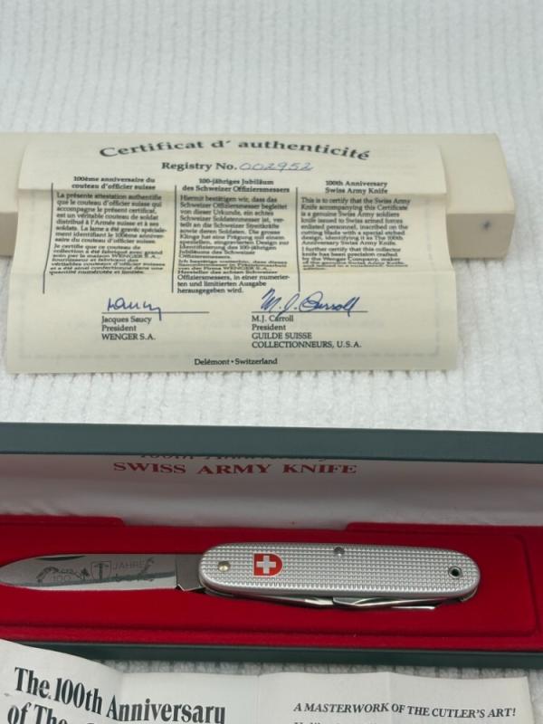 Official 100th Ann Wenger Swiss Army Knife Made In Switzerland