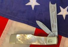 Fight'n Rooster (Heavy Duty) 3 & 1/2+" Gunstock Razor w/ Flashy Mother of Pearl Handles