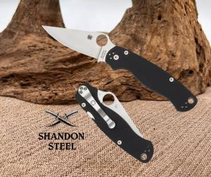 Spyderco Para Military USA ParaMilitary 2 Black G10 S45V Plain Edge C81GP2 NEW