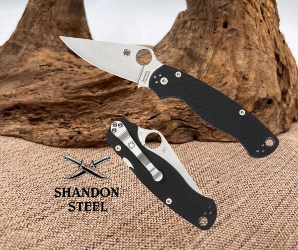 Spyderco Para Military USA ParaMilitary 2 Black G10 S45V Plain Edge C81GP2 NEW