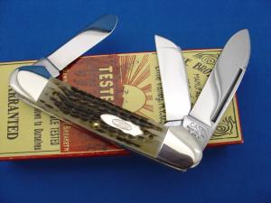 Case Classic 6394 Green Corn Cob Bone Handle Gunboat Canoe Knife