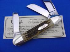 Case Classic 6394 Green Corn Cob Bone Handle Gunboat Canoe Knife