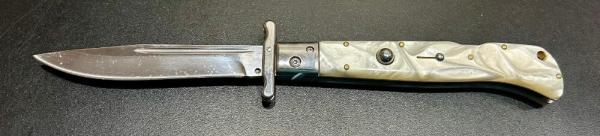 Italian-Style "Roma" 11" Swing-Guard Lockback Knife, Pearlex Scales