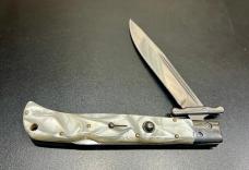 Italian-Style "Roma" 11" Swing-Guard Lockback Knife, Pearlex Scales
