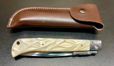 Italian-Style "Roma" 11" Swing-Guard Lockback Knife, Pearlex Scales