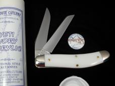 Great Eastern Cutlery GEC Yeti Ivory Acrylic Bayou Trapper Knife 1 of 488 NIT Made in USA 888222