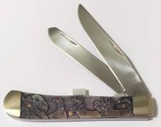New In Display Case Wild Game Trapper and Medallion