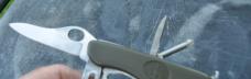 Victorinox SAK For German Bundeswehr 4 1/2" Closed 7 Functions Light Use 1980s Mil Green Handles