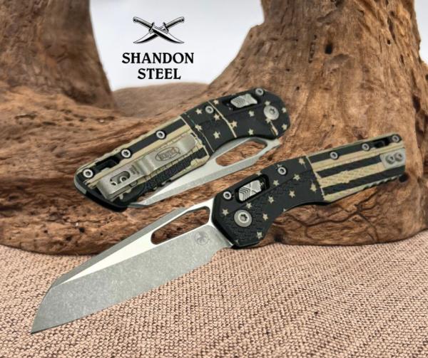 Microtech Knives MSI RAM LOK Black Polymer USA Flag Apocalyptic 210T-10APPMFLAG