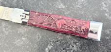 FES Rostfrei Lever Lock Switchblade Knife, Faux Red Stag, Germany, Unused
