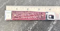 FES Rostfrei Lever Lock Switchblade Knife, Faux Red Stag, Germany, Unused