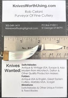 Vintage Parker Bearclaw Pendant Folding Knife, Mother Of Pearl Scale, Japan, Unused