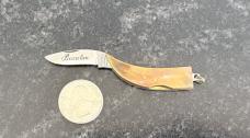 Vintage Parker Bearclaw Pendant Folding Knife, Mother Of Pearl Scale, Japan, Unused