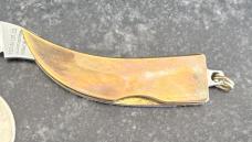 Vintage Parker Bearclaw Pendant Folding Knife, Mother Of Pearl Scale, Japan, Unused
