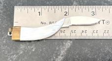 Vintage Parker Bearclaw Pendant Folding Knife, Mother Of Pearl Scale, Japan, Unused