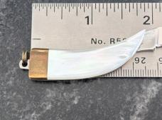 Vintage Parker Bearclaw Pendant Folding Knife, Mother Of Pearl Scale, Japan, Unused
