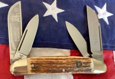 2010 Hen & Rooster -Bertram Cutlery Large "Hillbilly" Congress w/ Nice Stag Handles