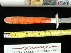 Tuna Valley Cutlery Orange Arctic Curly Birch Mountain Cougar Swing Guard Knife 1 of 16 COA Made USA