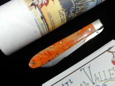 Tuna Valley Cutlery Orange Arctic Curly Birch Mountain Cougar Swing Guard Knife 1 of 16 COA Made USA