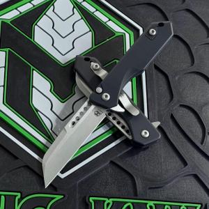 Heretic Knives Jinn Manual Flipper Battleworn w/h Black Chassis MagnaCut H213-5A