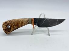 CARY THOMAS Custom Handmade 3 Finger Spalted Maple Utility Knife w/ Sheath