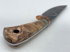 CARY THOMAS Custom Handmade 3 Finger Spalted Maple Utility Knife w/ Sheath