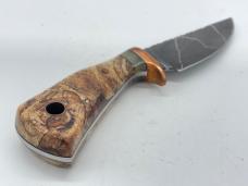 CARY THOMAS Custom Handmade 3 Finger Spalted Maple Utility Knife w/ Sheath