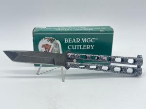 2005 BEAR MGC USA 114AD Armor Pierce Damas Tanto Balisong Butterfly w OMP Box