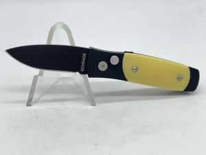 SCHRADE SMEDB Medium Yellow amp Black Drop Point Automatic