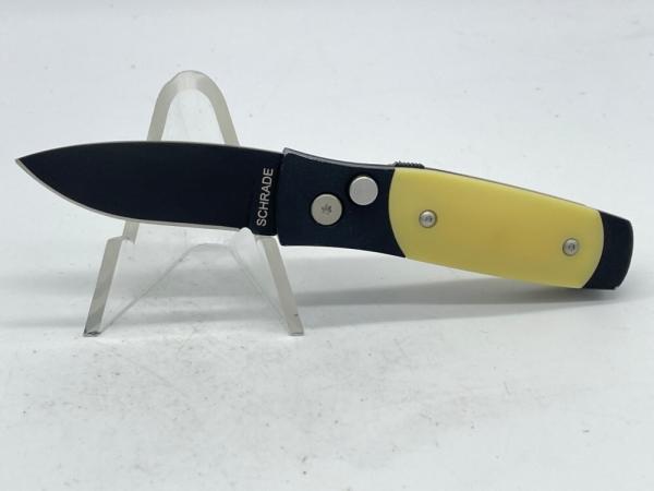 SCHRADE SMEDB Medium Yellow & Black Drop Point Automatic SCHRADE SMEDB Medium Yellow & Black Drop Point Automatic