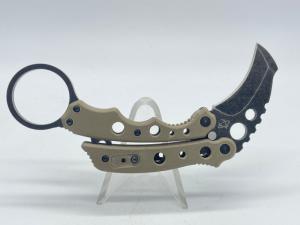 MANTIS Vuja De Balisong Desert Tan G-10 Karambit Crossover
