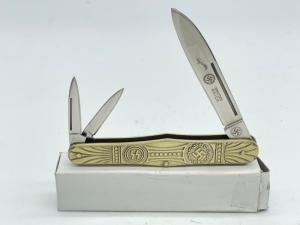 Drittes (Third) Reich Adolf Hitler Signature Nazi SS Brass Whittler w/ OMP Box