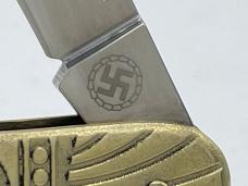 Drittes (Third) Reich Adolf Hitler Signature Nazi SS Brass Whittler w/ OMP Box