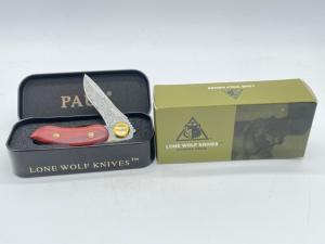 LONE WOLF KNIVES USA LM23290 Ltd. Cocobolo Damascus Paul Presto Folder w/ OMP BOX
