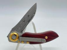 LONE WOLF KNIVES USA LM23290 Ltd. Cocobolo Damascus Paul Presto Folder w/ OMP BOX