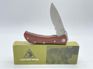 LONE WOLF KNIVES LC17300-SER Harsey T1 Tactical Rosewood Liner Lock w/ OMP Box