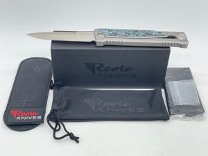 2022 REATE KNIVES EXO Artic Storm Double Edge Spear Point Gravity OTF w/ OMP Box