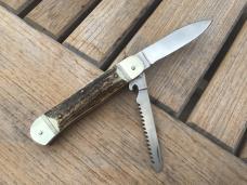 Hubertus 11cm Stag Camper Lever-lock Auto w/Saw & Cap Lifter pre-Otter Super Nice!
