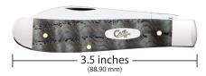 Case xx USA Knives Mini Trapper Blue Curly Oak Wood 47491 Stainless Pocket Knife