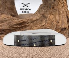 Case XX USA 47496 Canoe Blue Curly Oak Wood Handle 2 Blade Folding Pocket Knife